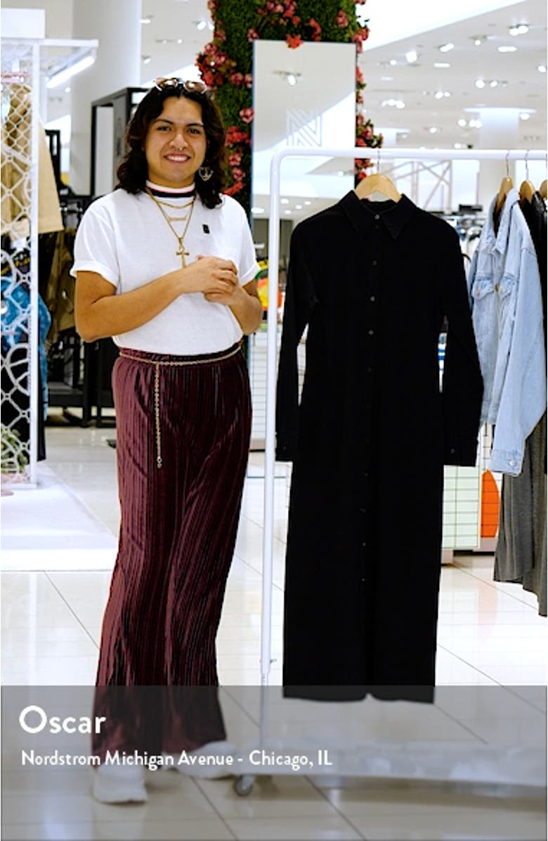 Cassi Long Sleeve Organic Cotton Shirtdress, sales video thumbnail