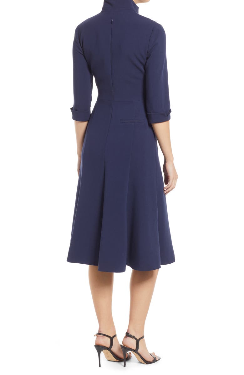 Black Halo Kensington Fit & Flare Midi Dress, Alternate, color, Pacific Blue