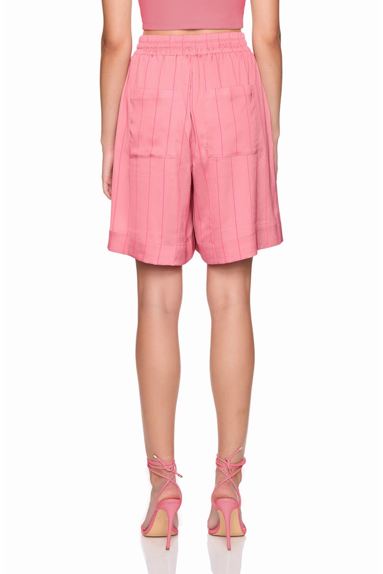 Crinkle Stripe Satin Boxer Shorts, Alternate, color, ROSA