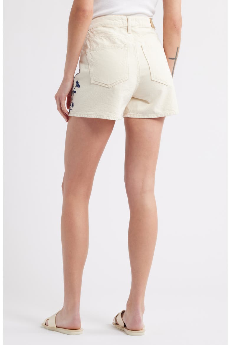 Heidi Floral Print Denim Shorts, Alternate, color, BEIGE DENIM