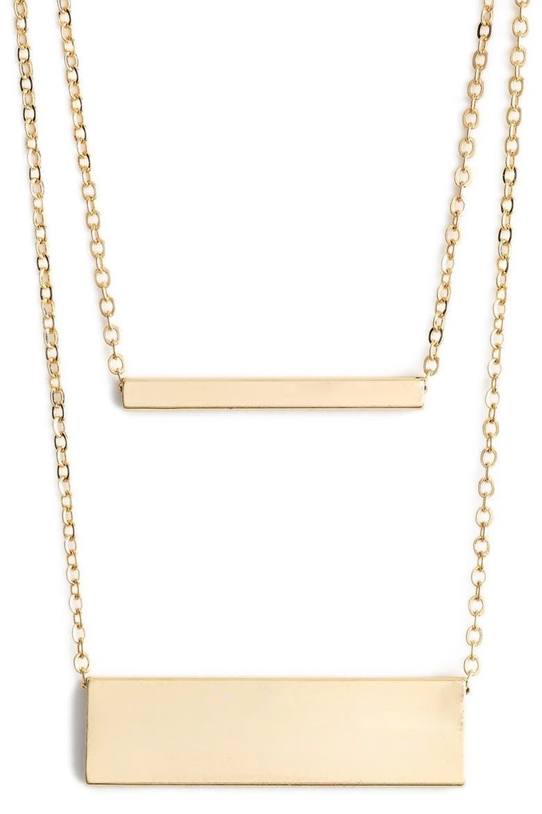 Layered Double Bar Necklace, Alternate, color, YELLOW GOLD