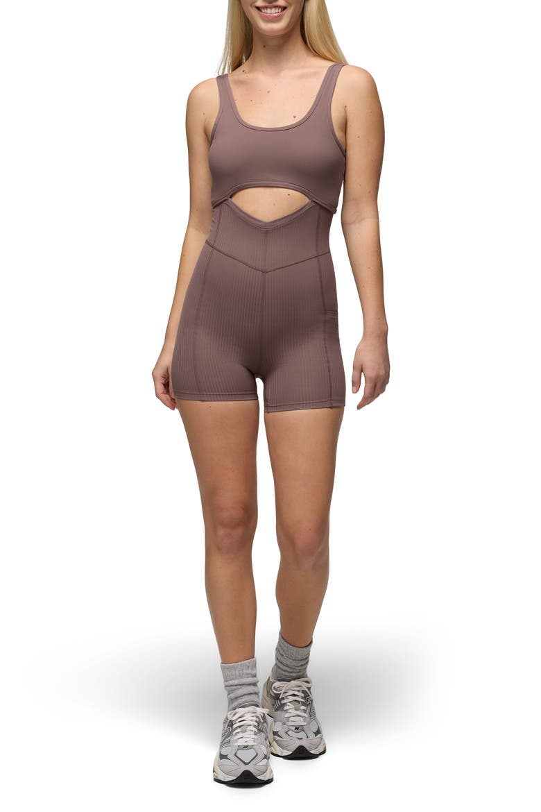 Luxara Salutations Romper, Main, color, CAROB