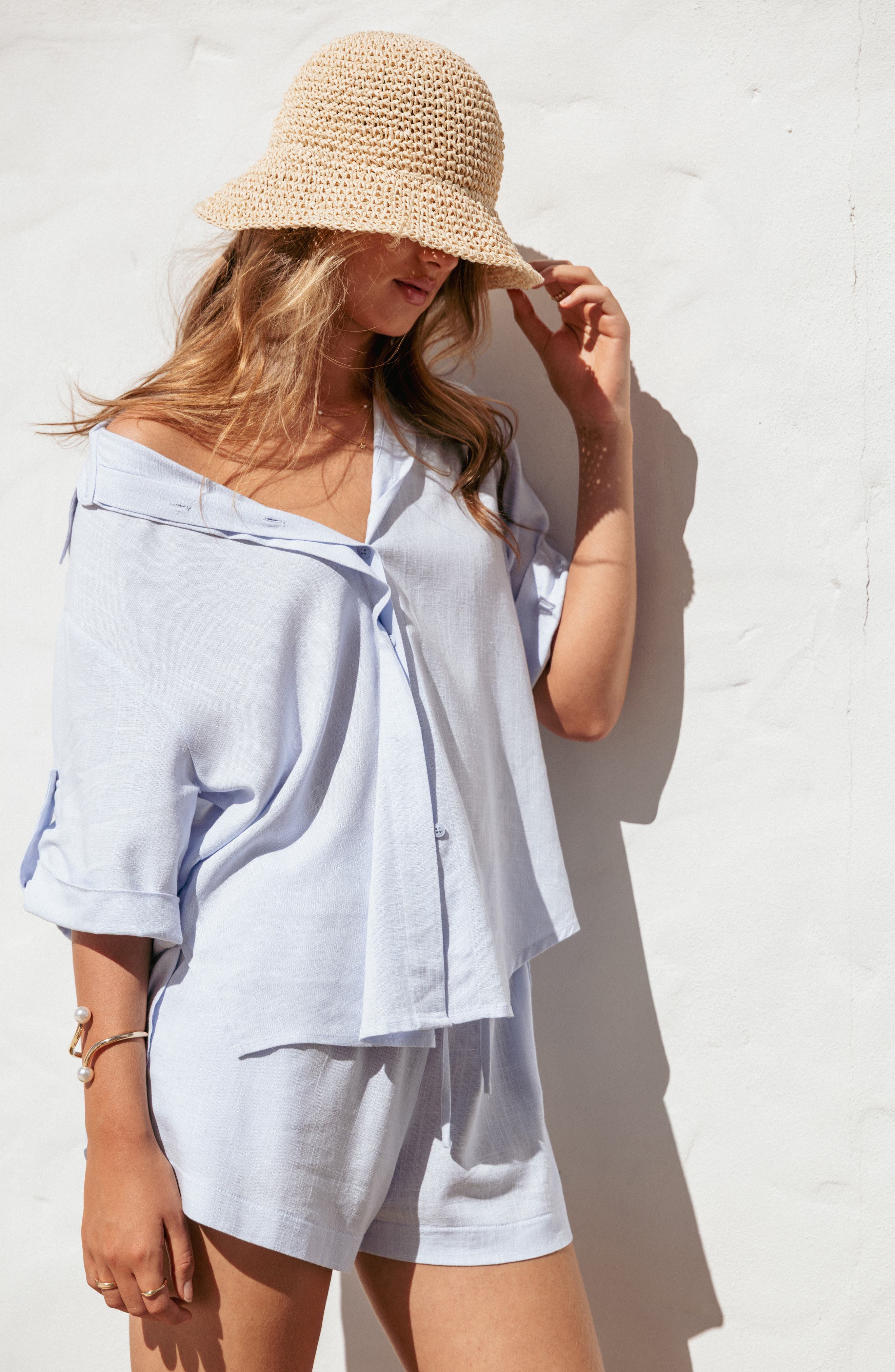 Shelley Roll Tab Cuff Button-Up Shirt - image 2