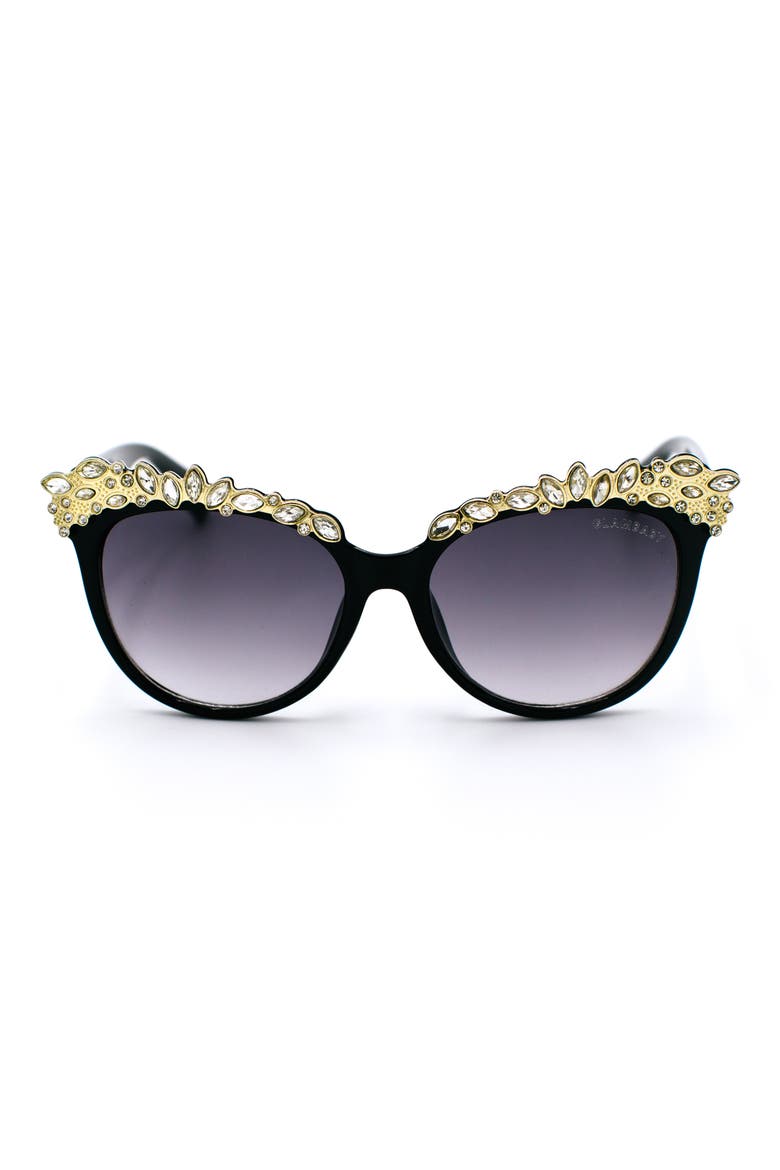 Valentina Cat Eye Sunglasses, Alternate, color, BLACK