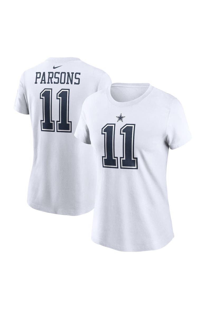 Women's Nike Micah Parsons White Dallas Cowboys Player Name & Number T-Shirt, Main, color, White