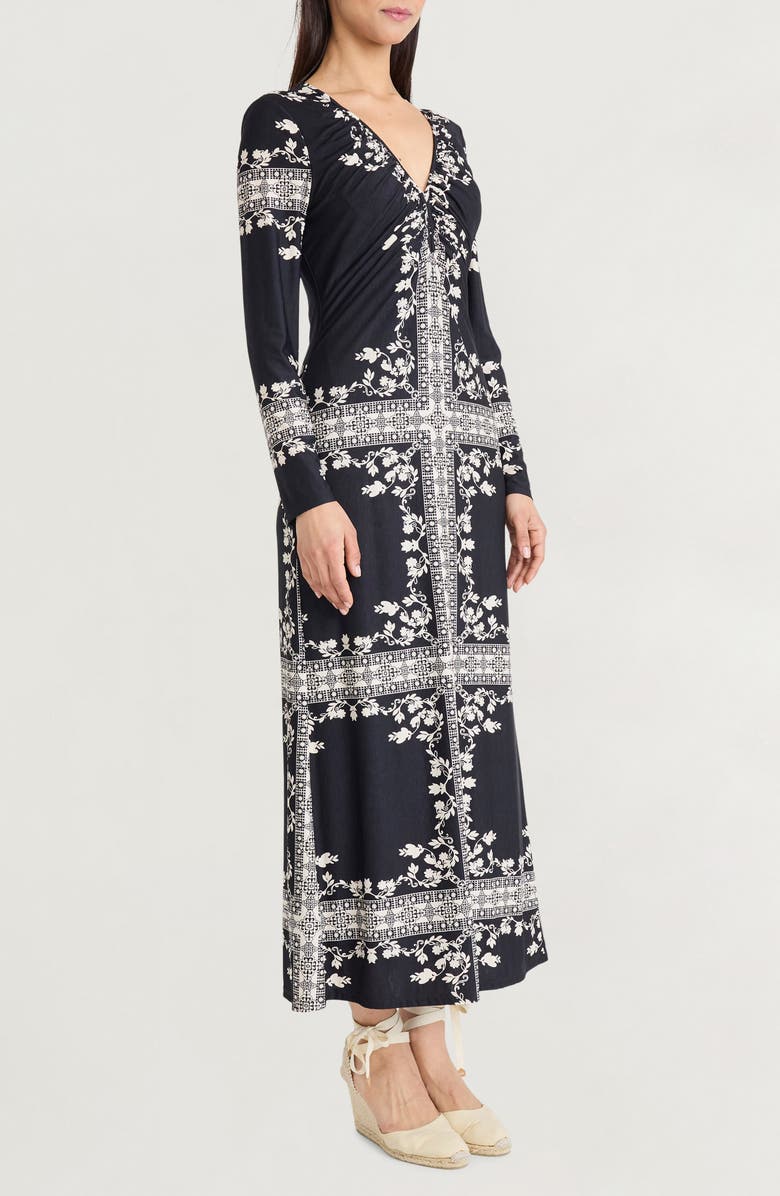 The Good Journey Long Sleeve Jersey Maxi Dress, Alternate, color, Black/ Beige