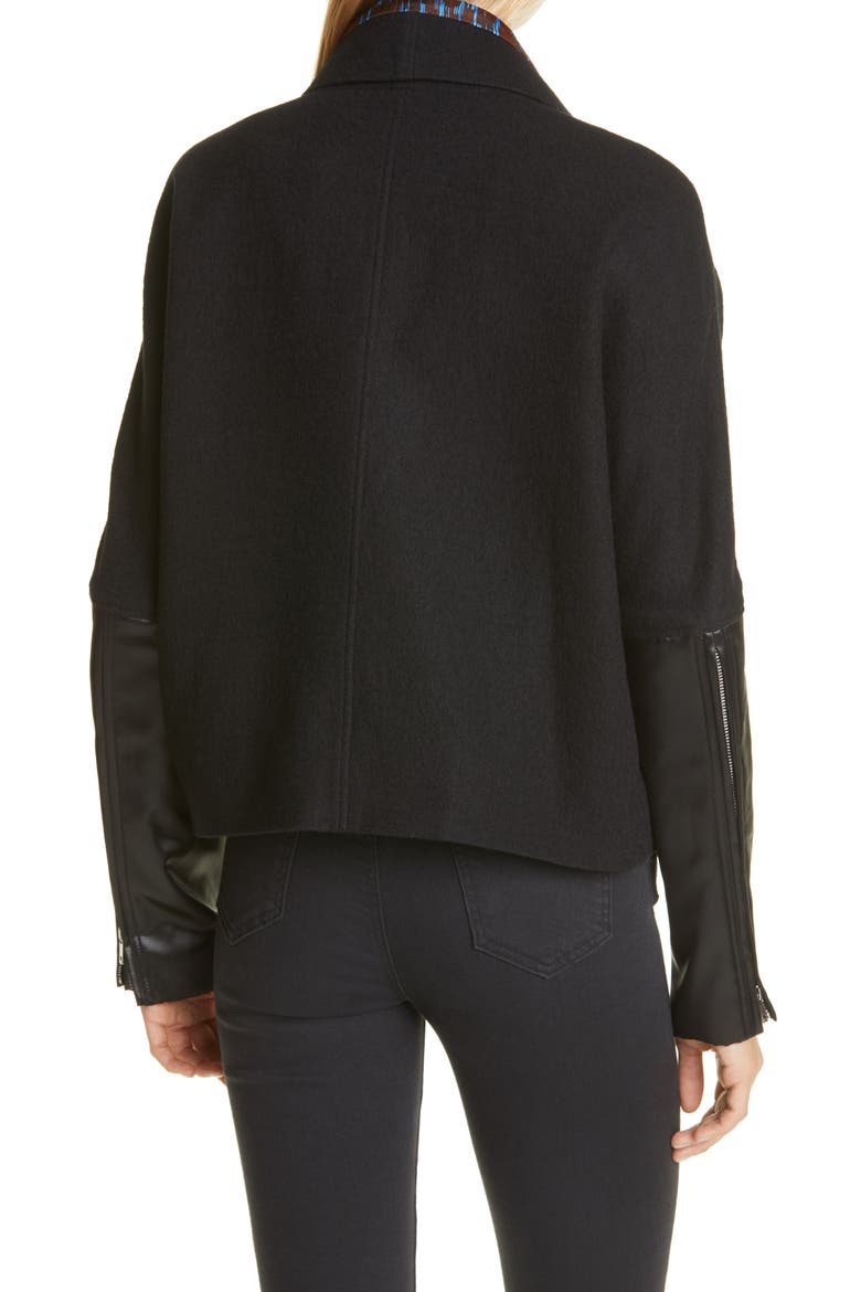 Mixed Media Jacket, Alternate, color, BLACK/ WHITE/ RUST/ NU BLU