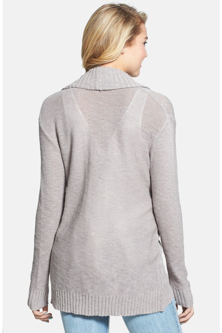 Open Front Cardigan, Alternate, color, GREY- CLAY