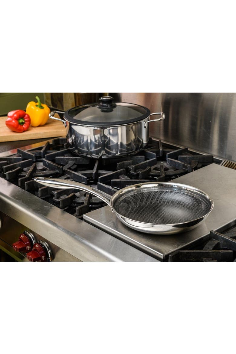 Black Cube 12-1/2 Inch Stainless/Nonstick Hybrid Fry Pan, Alternate, color, Silver