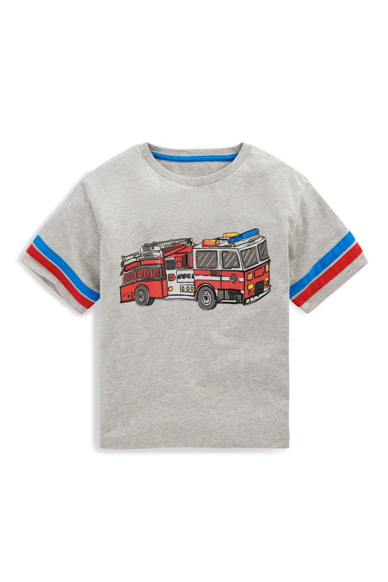 Kids' Firetruck Graphic T-Shirt, Main, color, GREY MARL FIRETRUCK