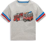 Mini Boden Kids' Firetruck Graphic T-Shirt