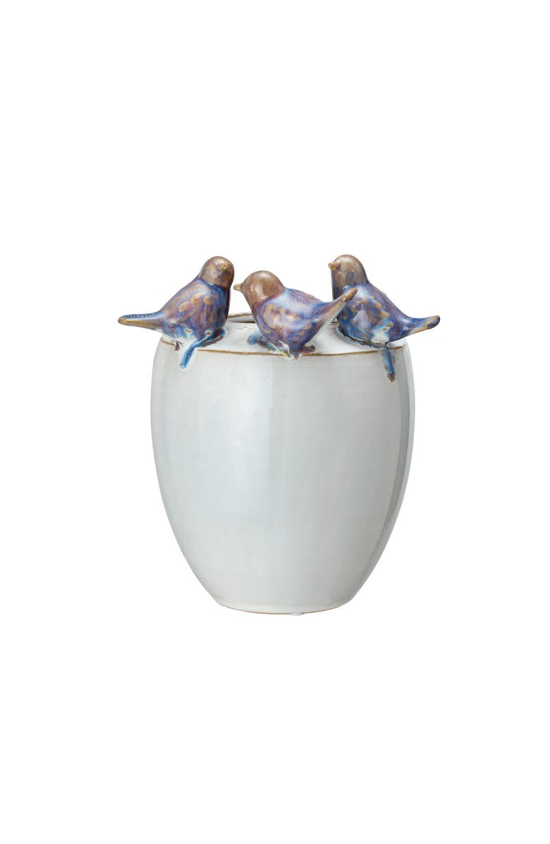 Storied Home 3D Birds Stoneware Planter/Vase, Main, color,