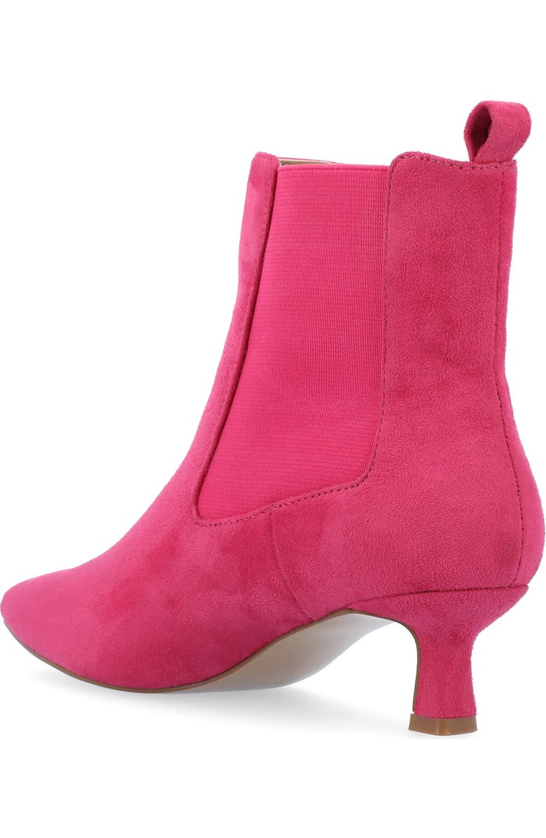Journee Collection Pointed-Toe Vegan Leather Bootie, Alternate, color, Fuchsia