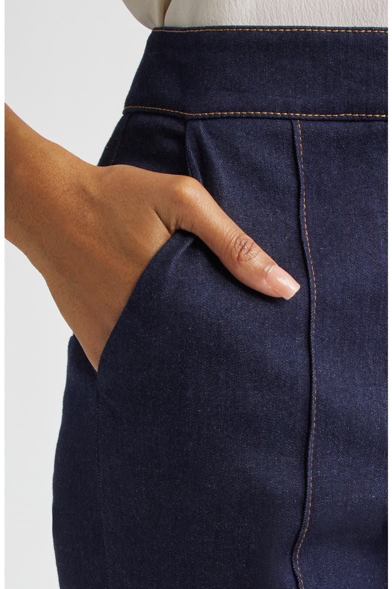 Tani Pintuck Pleat High Waist Ankle Flare Jeans, Alternate, color, DARK OXFORD