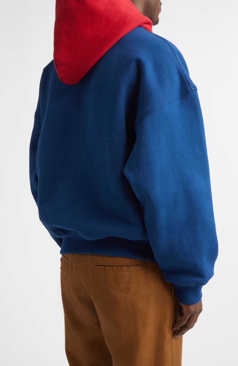 Rhude Chenille Logo Patch Hoodie, Alternate, color, Navy/ Red 3446