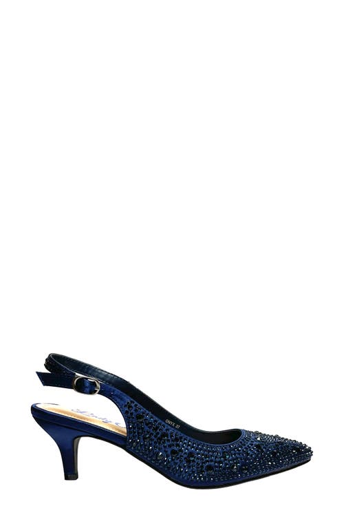 Lady Couture Onyx Rhinestone Slingback Pump In Blue