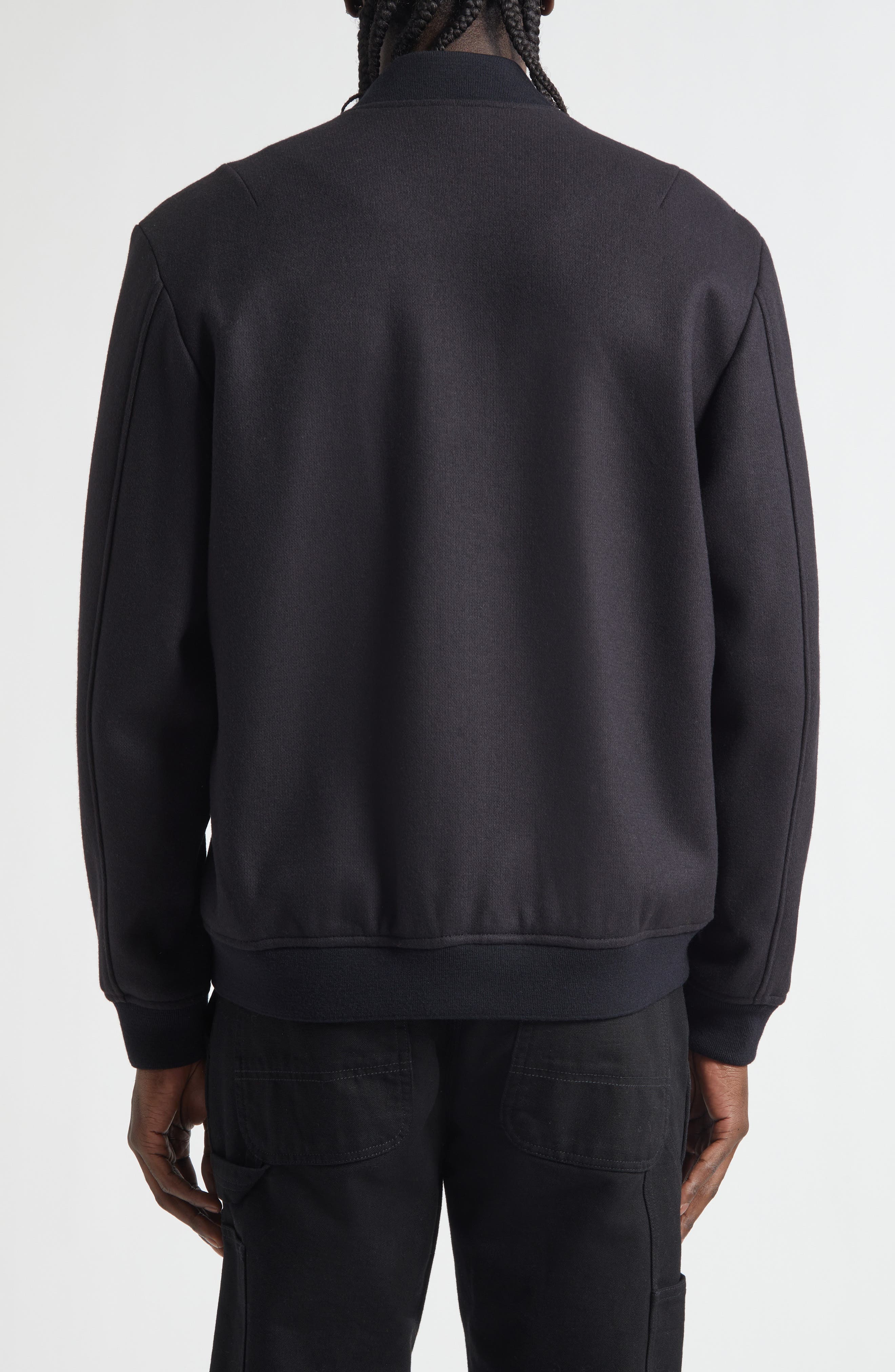 Boiled Wool Blend Jersey Bomber Jacket - image 2