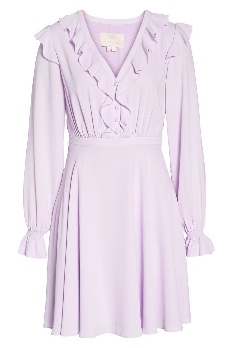 Haley Ruffle Georgette Dress, Alternate, color, LILAC