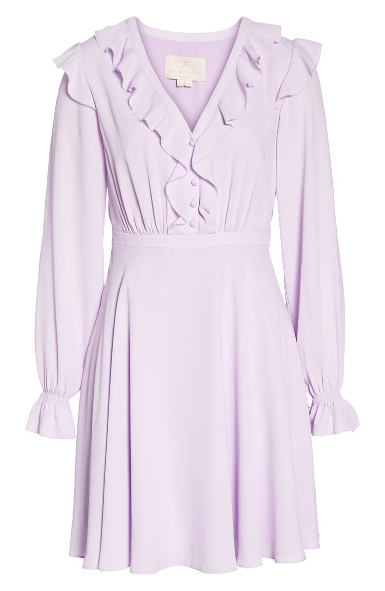 Gal Meets Glam Collection Haley Ruffle Georgette Dress, Alternate, color,