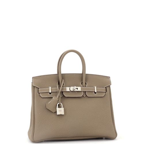 Pre-owned Hermes Hermes Birkin Handbag Grey Togo With Palladium Hardware 25 In Brown