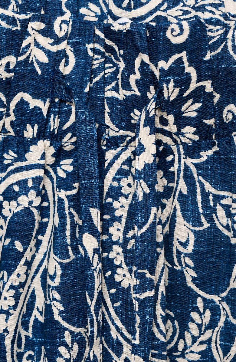 MANGO Print Cotton Pants, Alternate, color, Blue