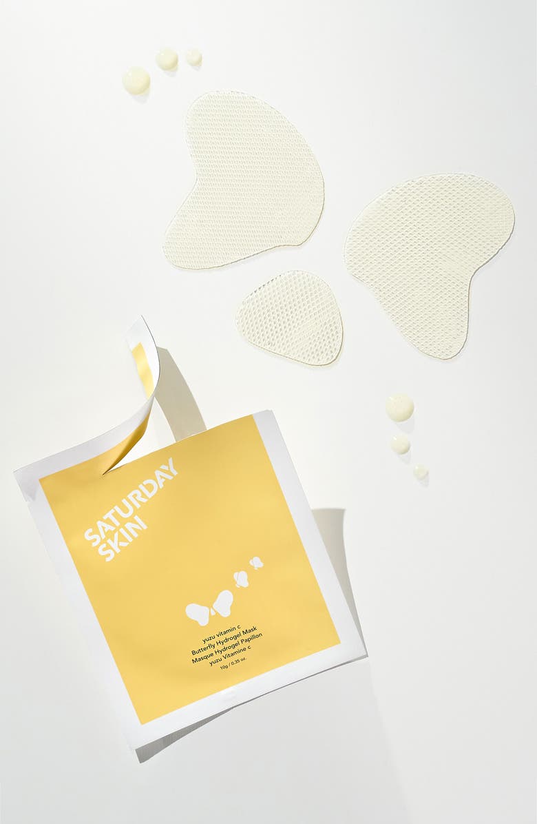 Saturday Skin Set of 4 Yuzu Vitamin C Butterfly Hydrogel Mask, Alternate, color, 