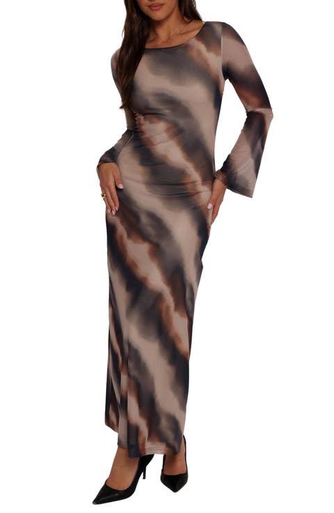 Pandora Long Sleeve Mesh Maxi Dress