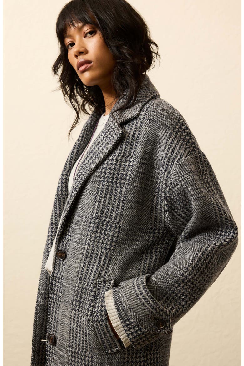 Atlantic Plaid Wool Blend Coat, Alternate, color, MOONTIDE GLEN PLAID
