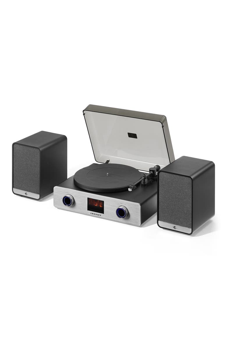 C92 Record Player with Speakers, Alternate, color, BLACK