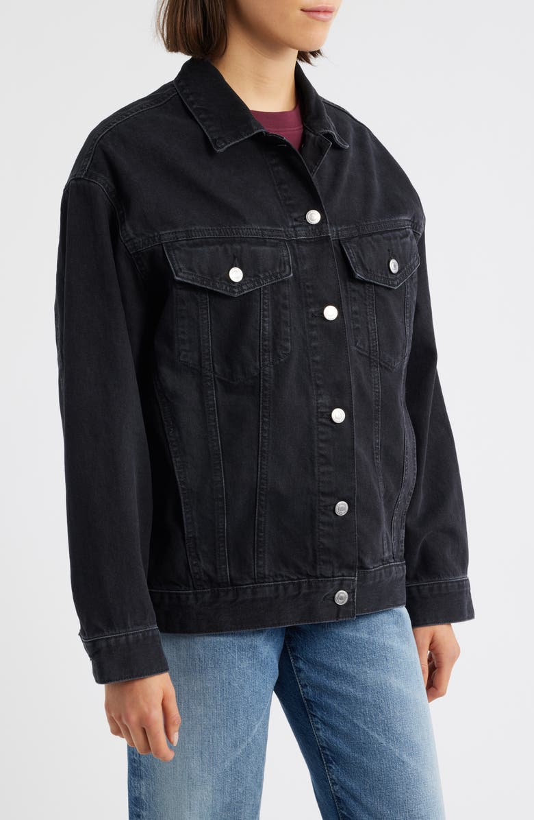 Mavi Jeans Luna Denim Trucker Jacket, Alternate, color, Dark Smoke