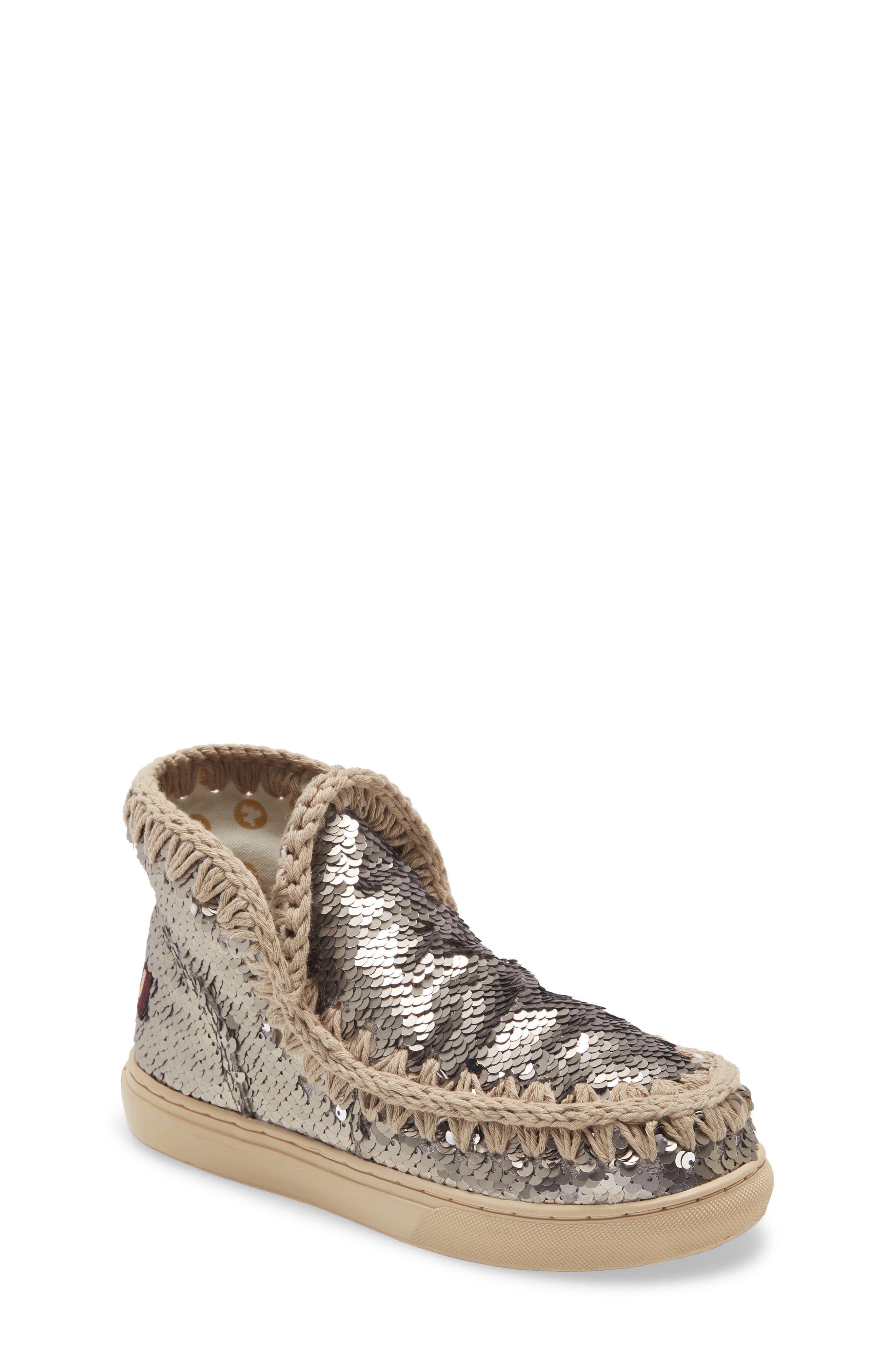Mou Summer Eskimo Sequin Sneaker Boot, Main, color, 