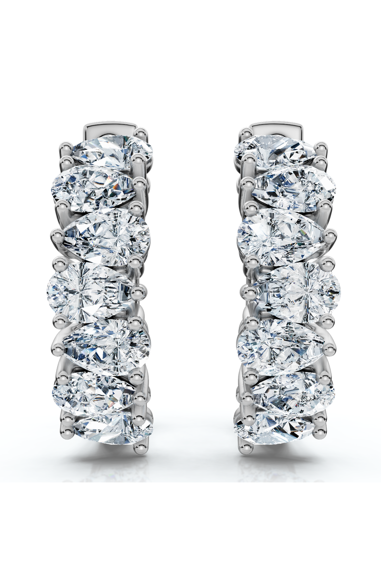 Bliss Diamond 2 - 6 Ct Pear Shape Diamond Hoops 14k Gold Lab Grown Women's Earrings, Main, color, White Gold - 3Ct