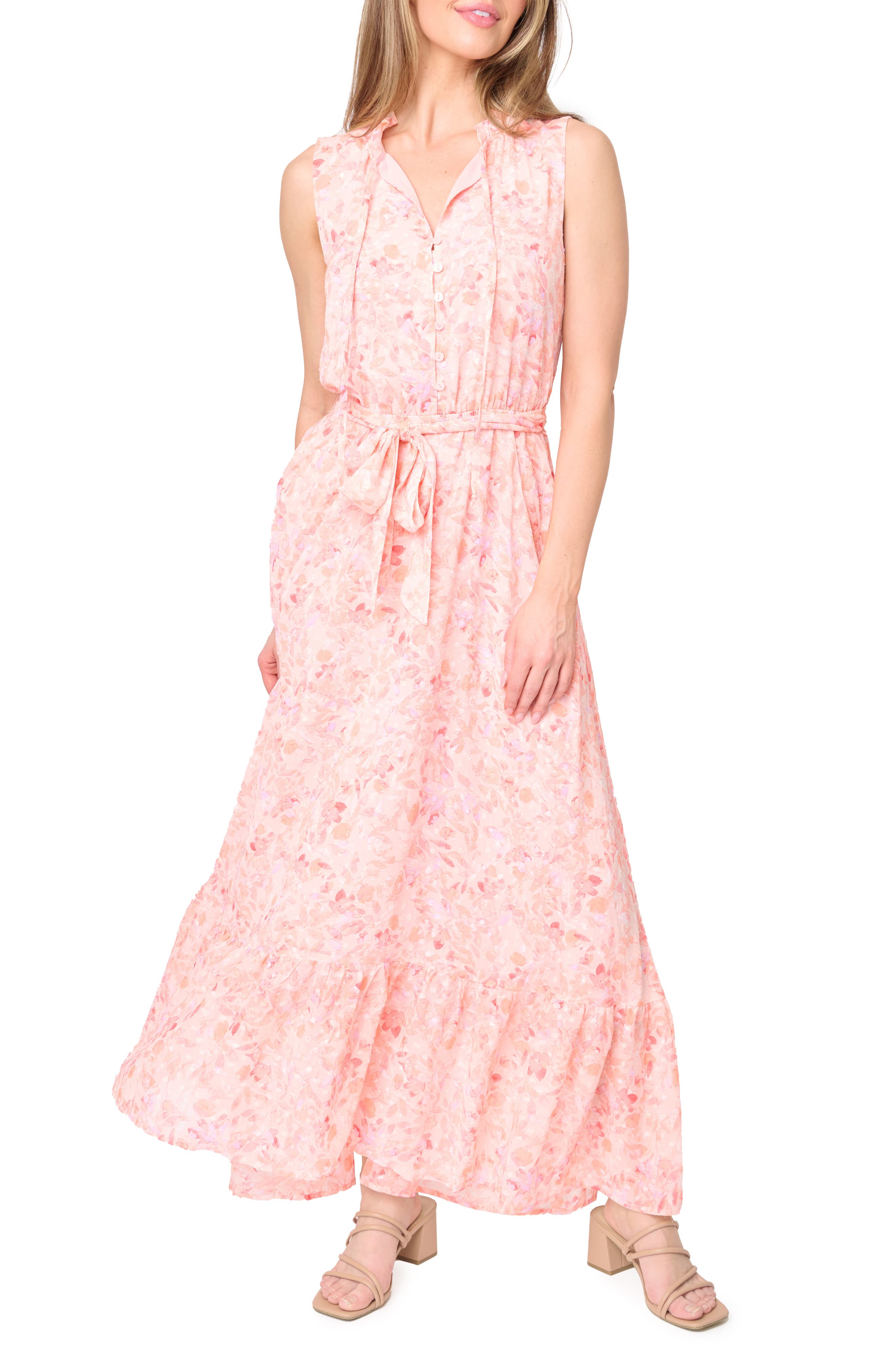 GIBSONLOOK Lindsey Floral Ruffle Maxi Dress