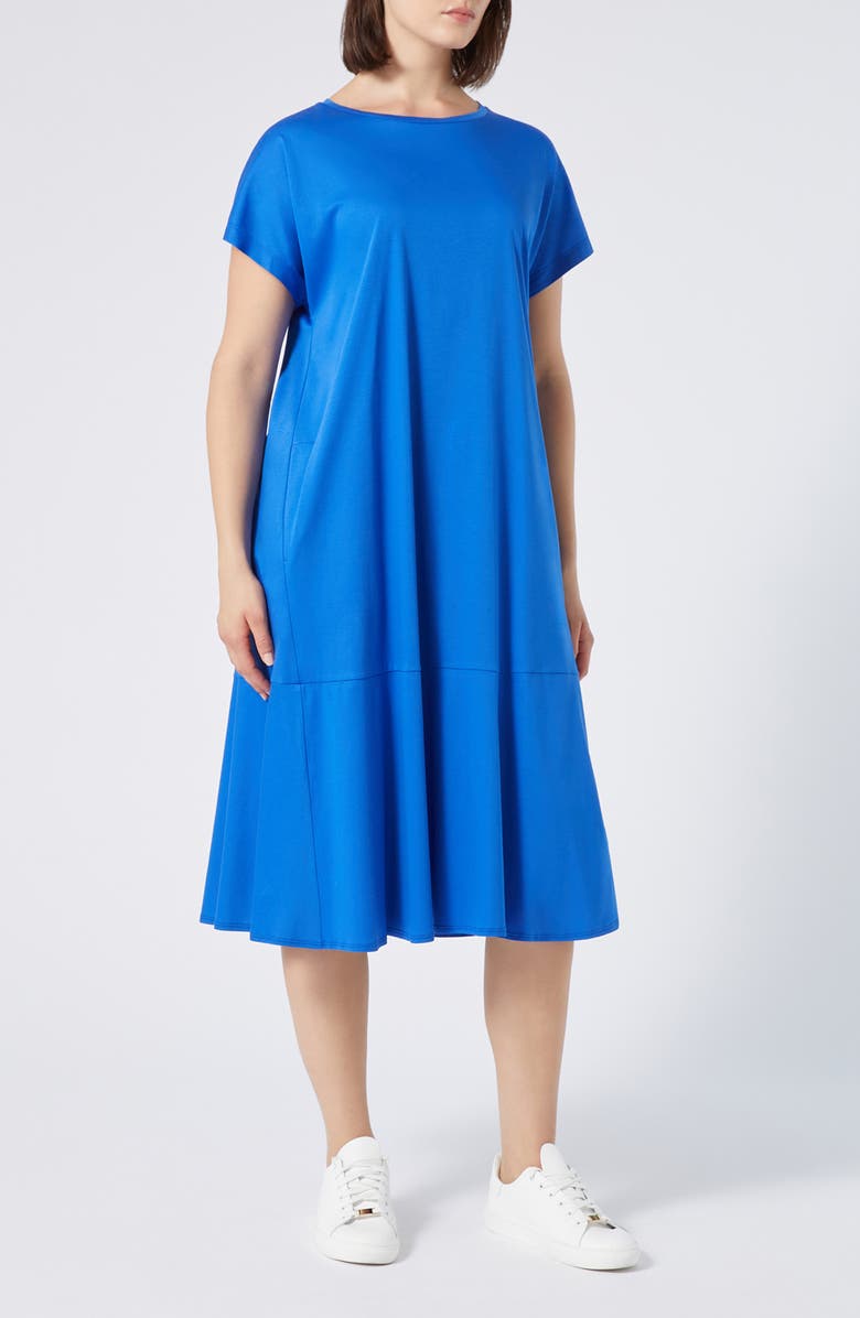 Marina Rinaldi Ara Interlock Jersey Midi Dress, Main, color, Cornflower Blue