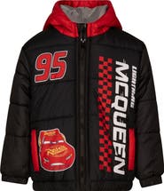 Disney Cars Lightning McQueen Hooded Zip-Up Puffer Coat