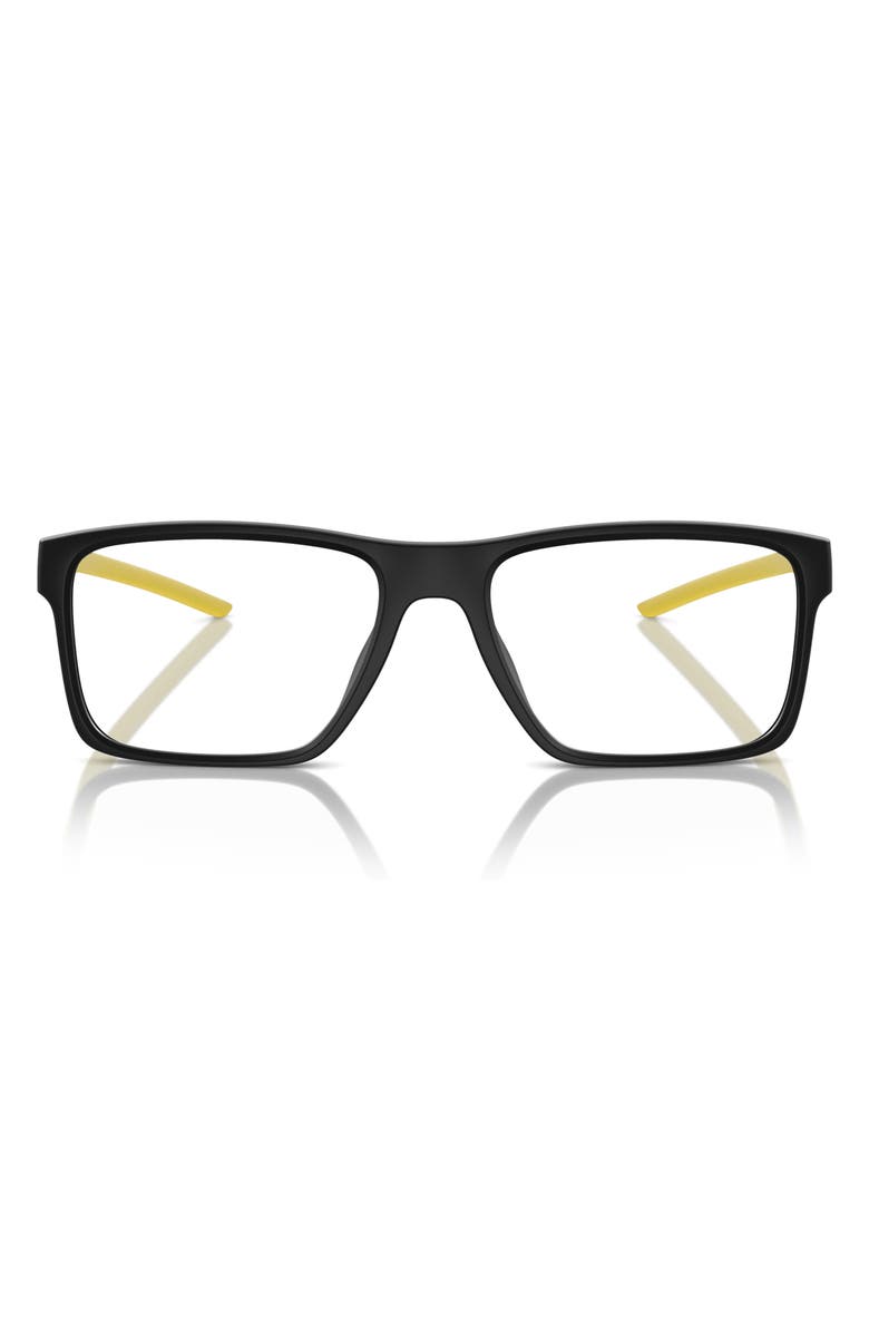 Scuderia Ferrari 56mm Rectangle Optical Glasses, Main, color, Matte Black / Demo Lens