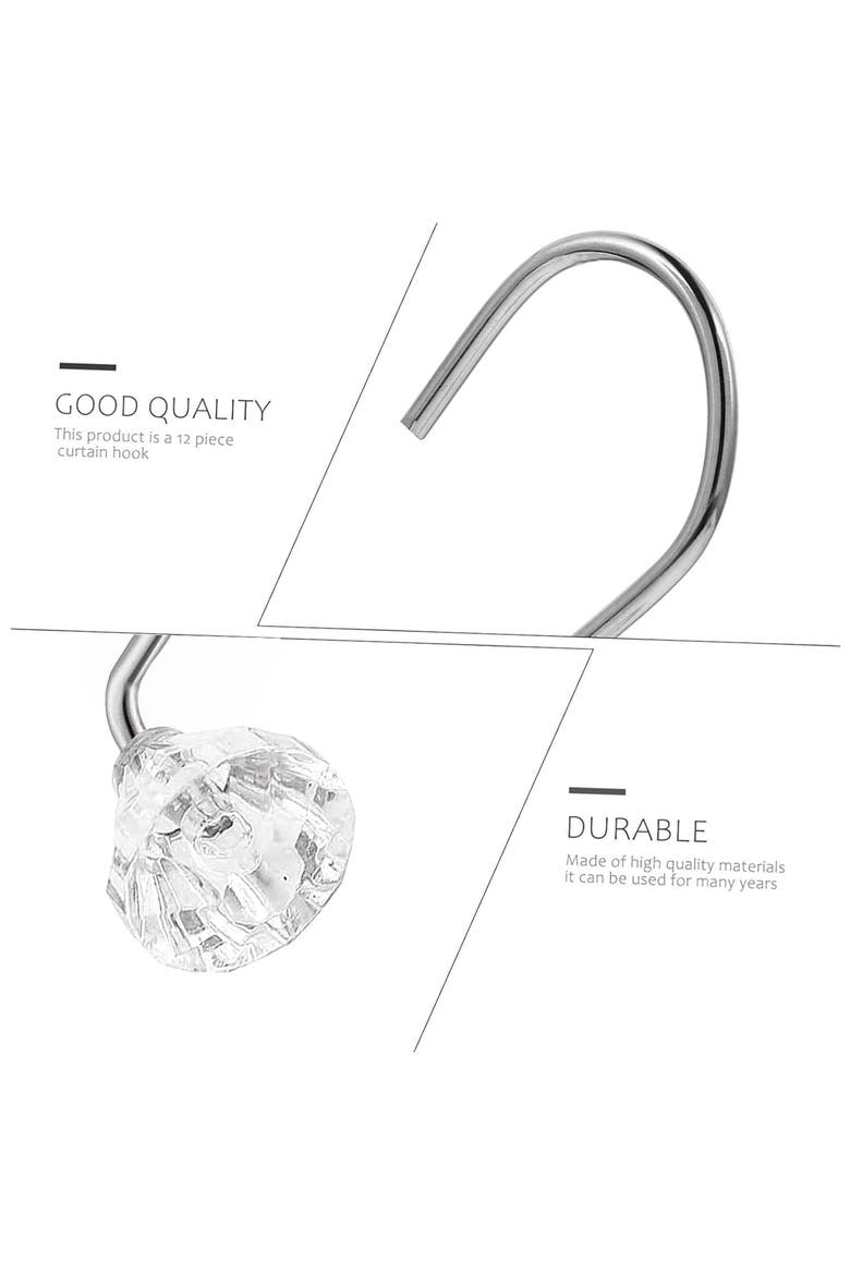 12-Piece Decorative Shower Curtain Rings Set, Alternate, color, NONE