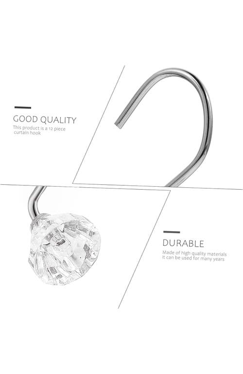 J&v Textiles J And V Textiles 12-piece Decorative Shower Curtain Rings Set In Silver