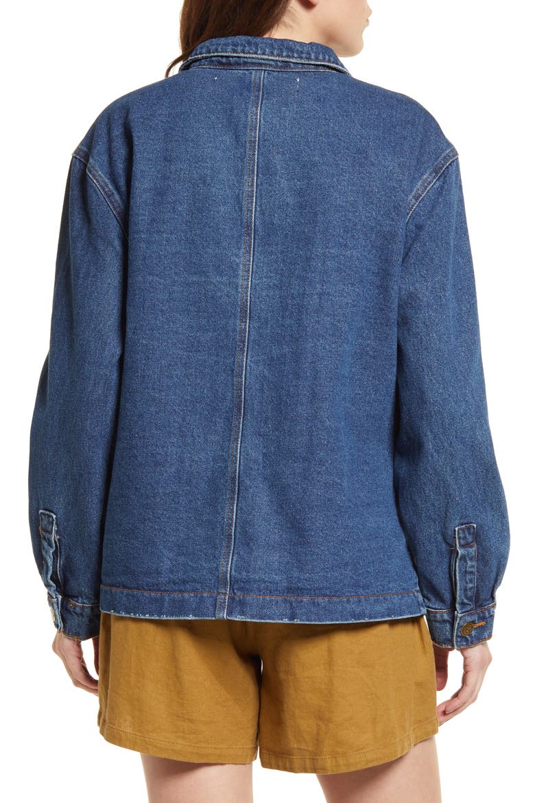 Cotton Denim Barn Jacket, Alternate, color, BLUE VINTAGE DARK