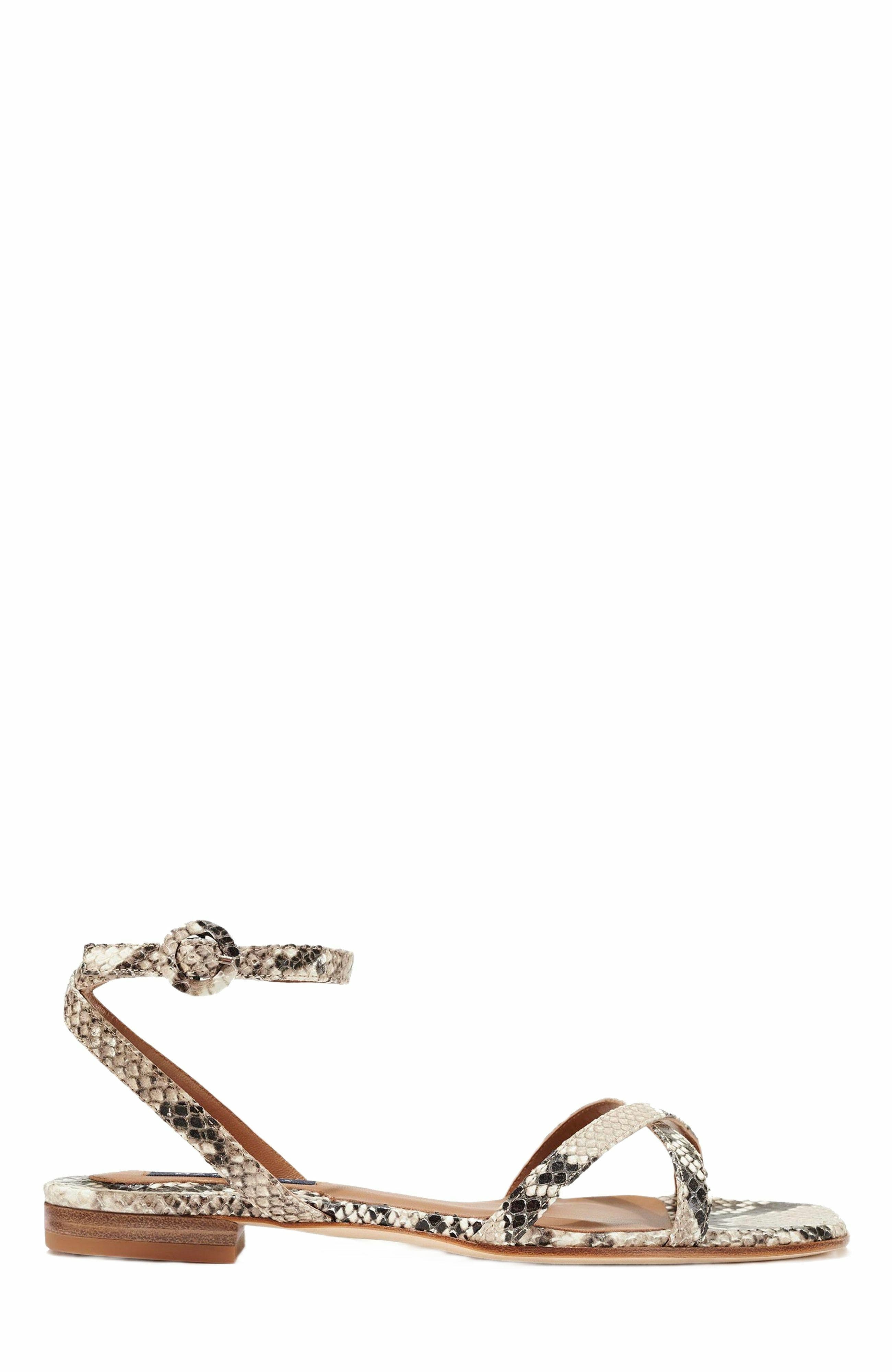 MARGAUX The Flat Sandals, Alternate, color, Natural Python Embossed