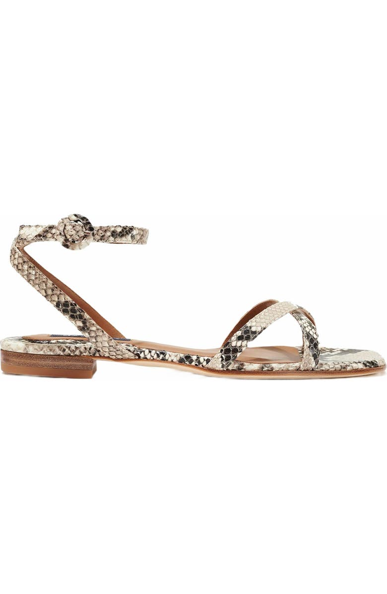 MARGAUX The Flat Sandals, Alternate, color, Natural Python Embossed