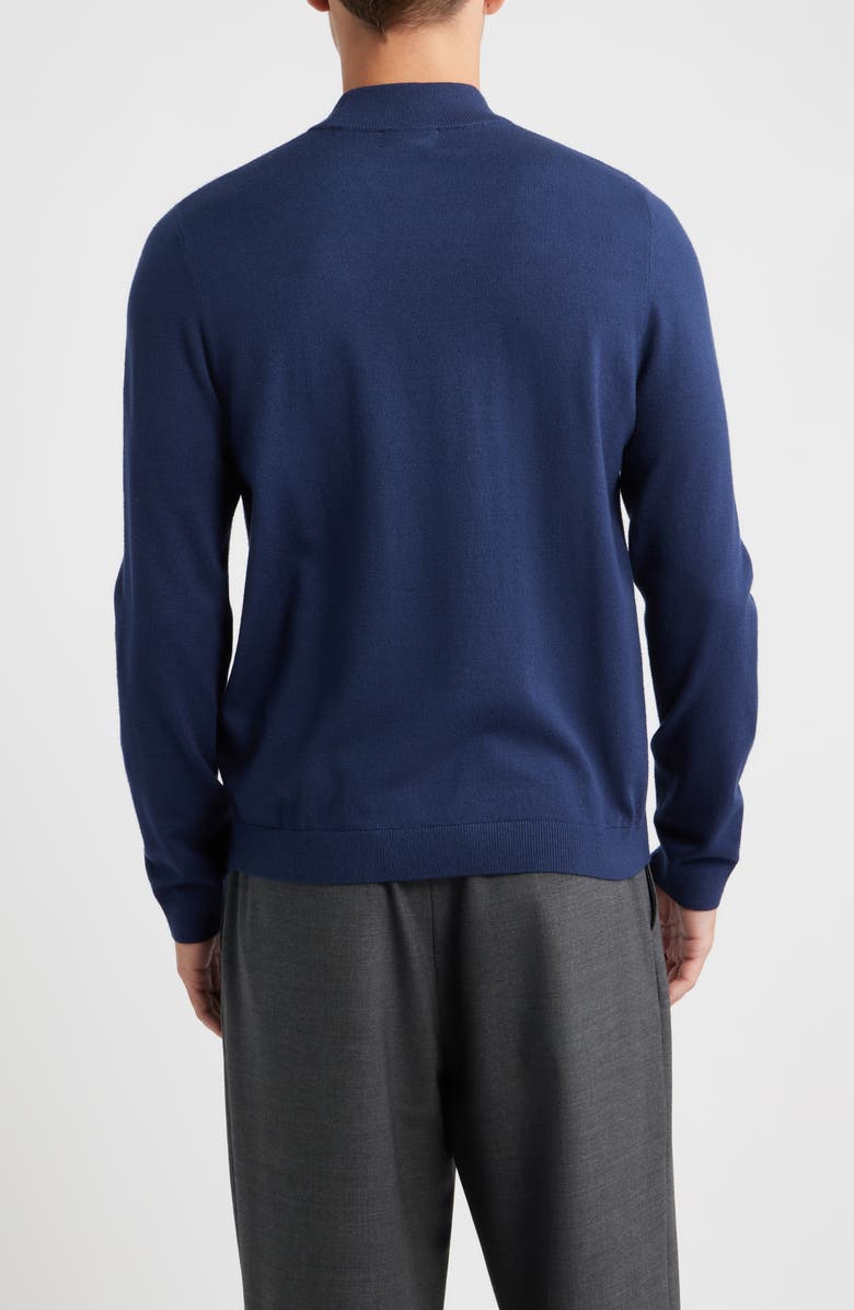 Open Edit Solid Mock Neck Sweater, Alternate, color, Navy Iris