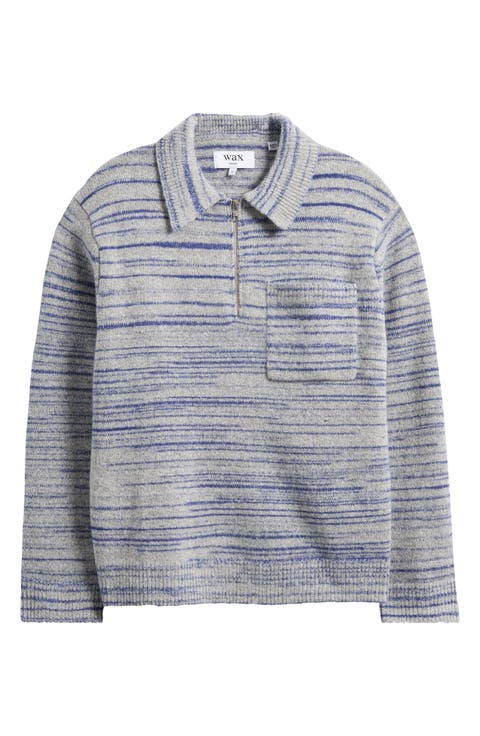 Alpha Space Dye Quarter Zip Polo Sweater