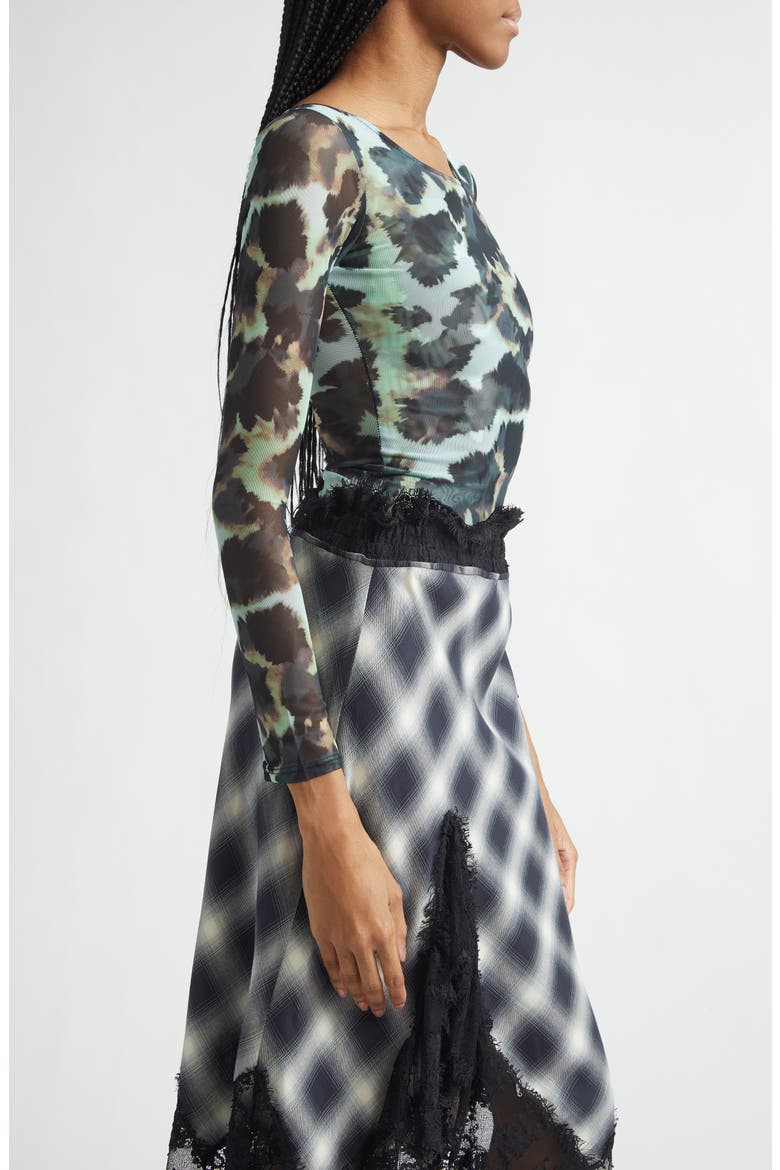 Women's Cardio Floral Print Gold Lamé Top, Alternate, color, SNOW LEOPARD