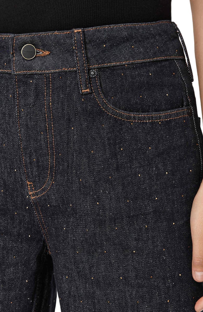 AllSaints Ember Sparkle Wide Leg Jeans, Alternate, color, Raw Indigo Blue