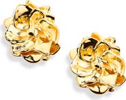 Oscar de la Renta Small Gardenia Stud Earrings