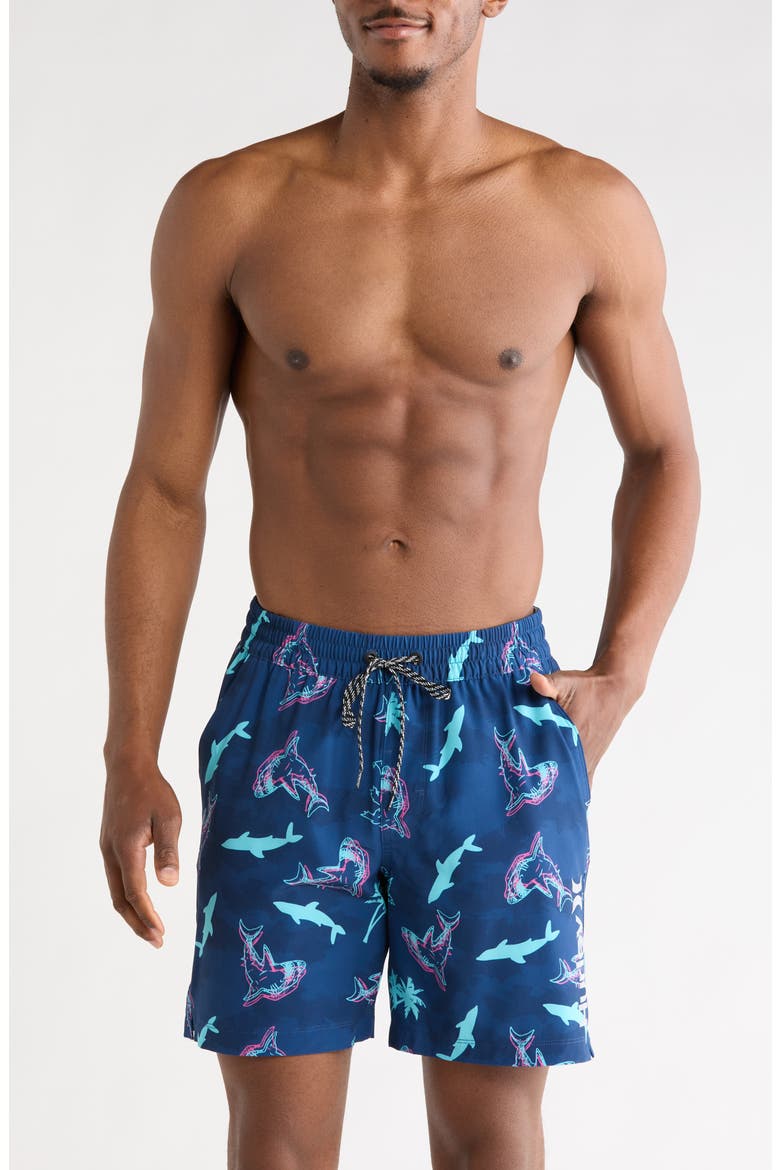 Shark Wave Volley Swim Shorts, Main, color, ABYSS