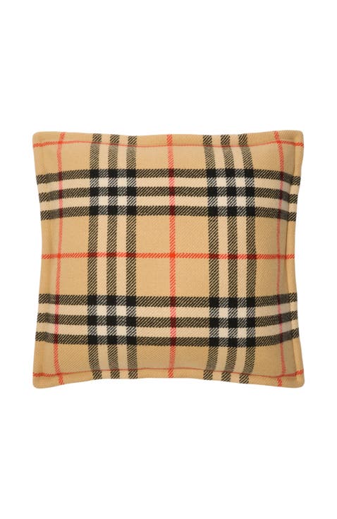 Check Wool Cashmere Cushion