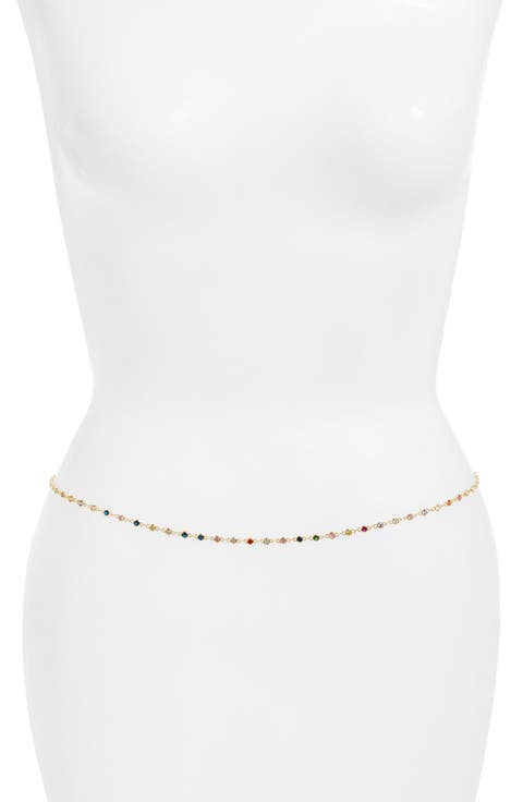 Rainbow Crystal Station Belly Chain