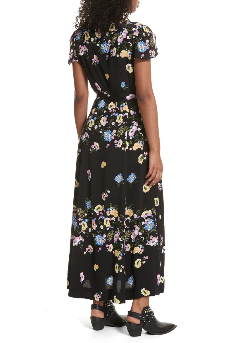 Gorgeous Jess Wrap Maxi Dress, Alternate, color, BLACK COMBO